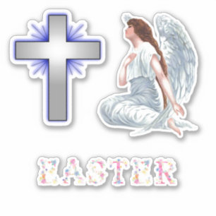 Adesivo Cruz e anjo da páscoa