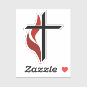 Adesivo Cruz Flamejante