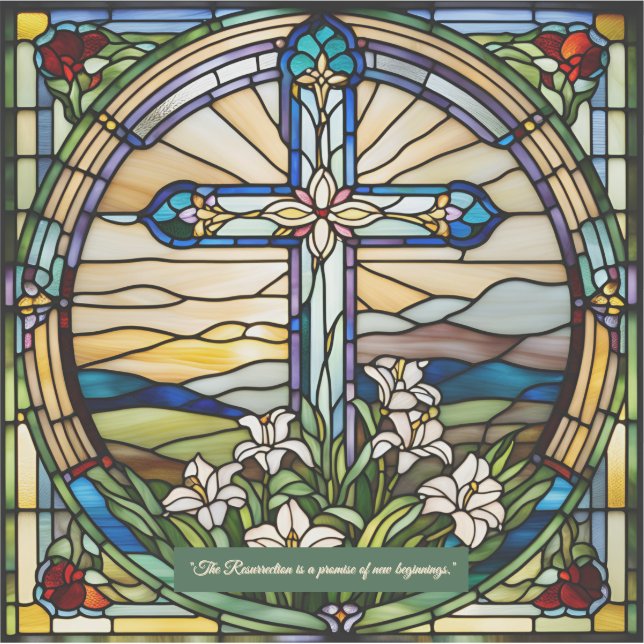 Adesivo Cruzamento de Páscoa de Vidro Mantida Personalizáv (Frente)