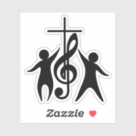 Adesivo Cruzar com notas de música e captação de Pessoas