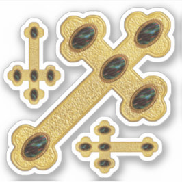 Adesivo Cruzes Amigadas com 5 Faux Bloodstones - Contorno