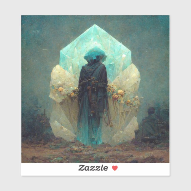 Adesivo Crystal Guardian Alienígena Sci-Fi Fantasy (Folha)