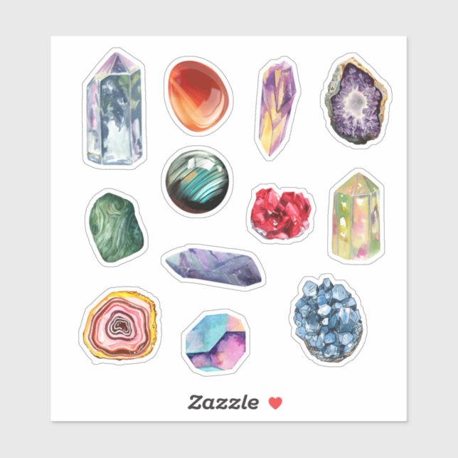 Adesivo Crystals Healing Stones Sticker Set (Folha)