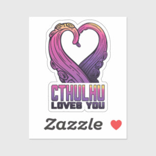Adesivo Cthulhu Te Ama Tentáculos Lovecraft