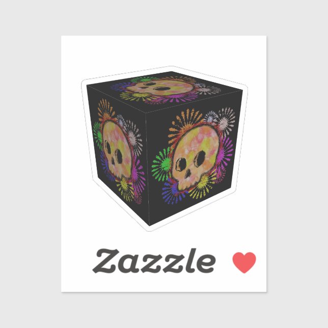 Adesivo Cubo de Aquarela Floral Colorida (Folha)