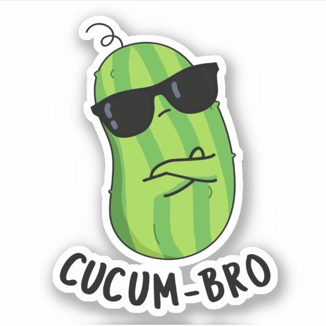 Adesivo Cucum bro Funny Veggie Cucumber Pun (Frente)