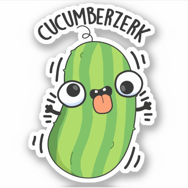 Adesivo Cucumberzerk Funny Berzerk Cucumber Pun (Frente)