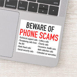 Adesivo Cuidado com esquemas telefônicos - Lista de Preven