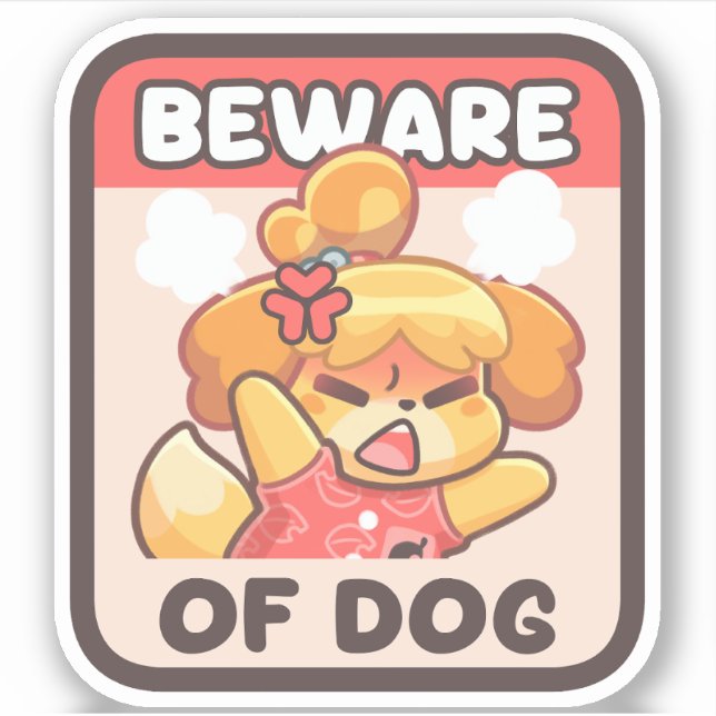 Adesivo Cuidado com o cão - Sticker (Frente)