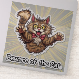 Adesivo Cuidado com o gato
