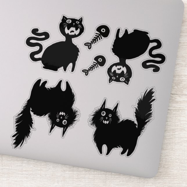 Adesivo Cuidado com os gatos famintos (Detalhe)