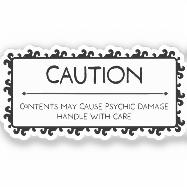 Adesivo Cuidado: Danos Psíquicos (Frente)