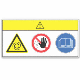 Adesivo Cuidado/O equipamento inicia automaticamente a eti