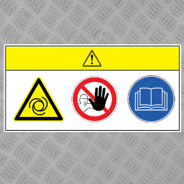 Adesivo Cuidado/O equipamento inicia automaticamente a eti