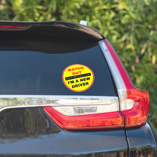 Adesivo Cuidado Sou Motorista Novato - Atenção