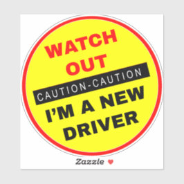 Adesivo Cuidado, sou um novo driver - Cuidado