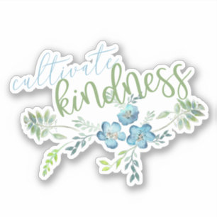 Adesivo Cultivar a bondade Boho Blue Flowers Sticker