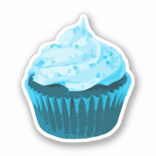 Adesivo Cupcake Azul Moderno