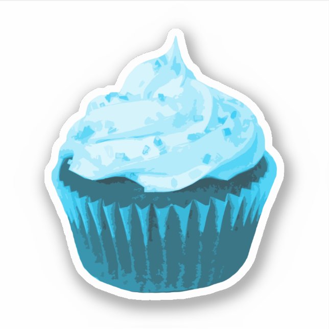 Adesivo Cupcake Azul Moderno (Frente)