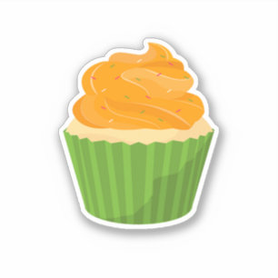 Adesivo Cupcake de borrifadas decoradas verdes e giras