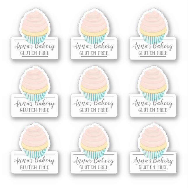 Adesivo Cupcake de Cartografia Cor-de-Rosa Grátis Compro B (Frente)