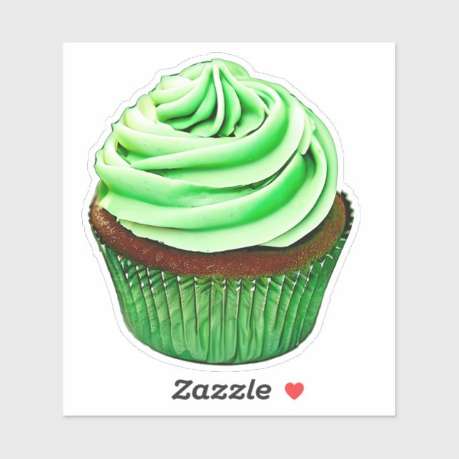 Adesivo Cupcake de chocolate com Glacé de casa (Folha)