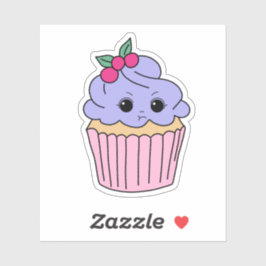 Adesivo Cupcake de Morango Mal-Humorado