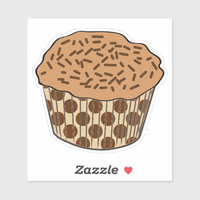 Adesivo Cupcake do Fosco de Caramelo com borrachas (Folha)