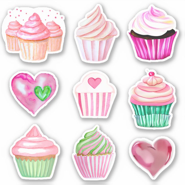 Adesivo Cupcake Love Stickers - Coleção 1 (Frente)
