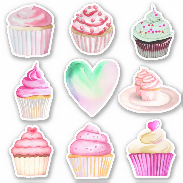 Adesivo Cupcake Love Stickers - Coleção 2 (Frente)