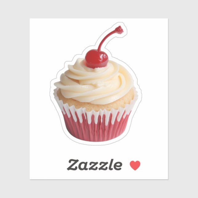 Adesivo Cupcake Retro-Cereja Doce (Folha)