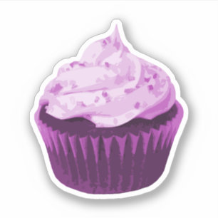 Adesivo Cupcake Roxo Moderno