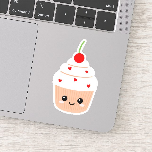Adesivo Cupcake Vinheta de vinilo para garrafa de água, et (Detalhe)