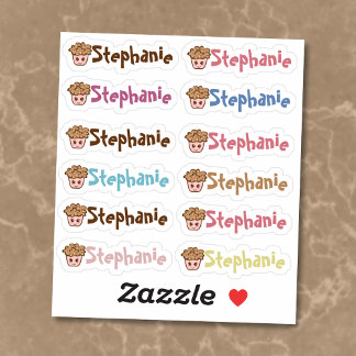 Adesivo Cupcake Whimsical Name Vinyl Stickers - Conjunto d