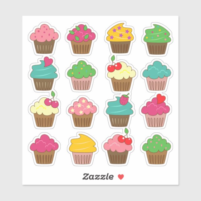 Adesivo Cupcakes 2 Sticker (Folha)