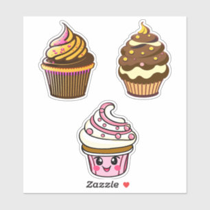 Adesivo Cupcakes Cute Kawaii Chibi