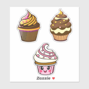 Adesivo Cupcakes Cute Kawaii Chibi