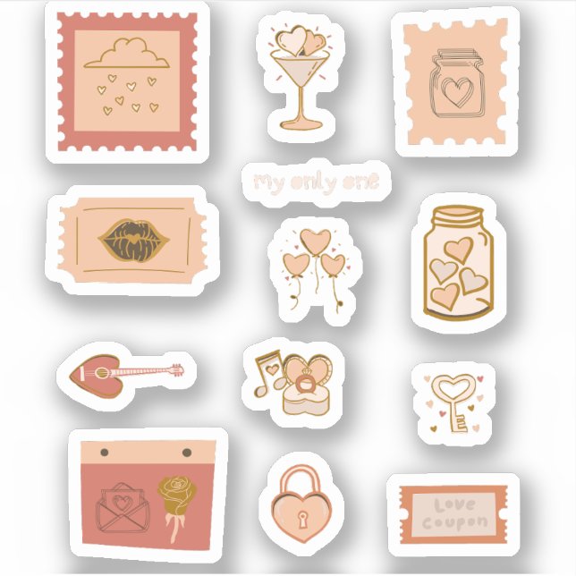 Adesivo Cupid boho Adorava rabisco de rabisco (Frente)