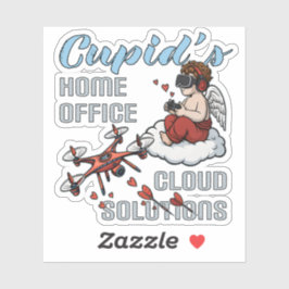 Adesivo Cupid’s Home Office, Drone Valentine’s Day
