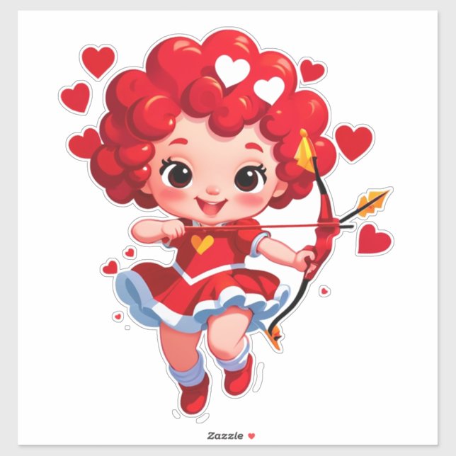 Adesivo Cupido Fofo Com Arco e Flecha (Folha)
