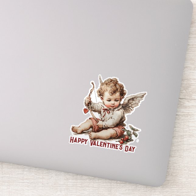 Adesivo Cupido Vintage com Arco de Coração (Detalhe)
