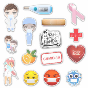 Adesivo Cúpula médica 19 mascara germes do hospital corona