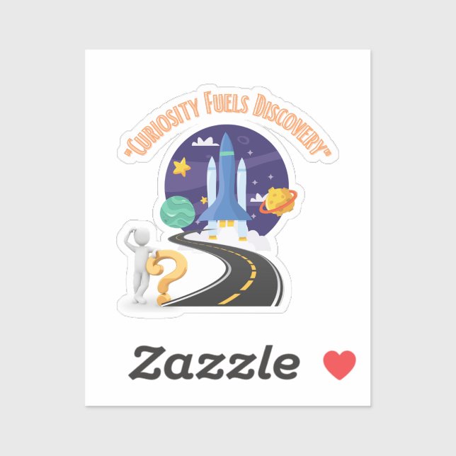 Adesivo Curiosidade alimenta autocolantes de descoberta (Folha)