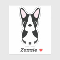 Curioso Boston Terrier Dog Puppy Pup Kiss Cut Vini