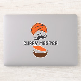 Adesivo Curry Master, Cozinhar de amor, Comida quente pica