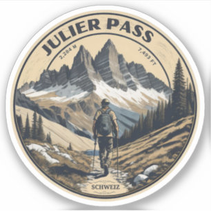 Adesivo Curvas fechadas da passagem de Julier, montanhas a