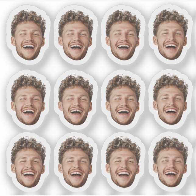 Adesivo Custom 12 Face Sticker – Funny Personalized Photo (Frente)