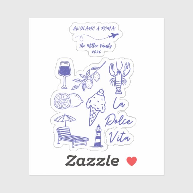 Adesivo Custom Andiamo a Roma Italy Travel (Folha)