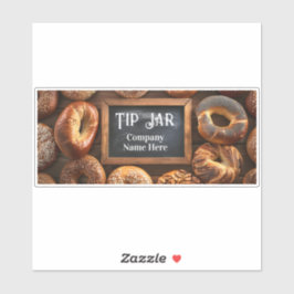 Adesivo Custom Bagel Cafe Business Tip Jar