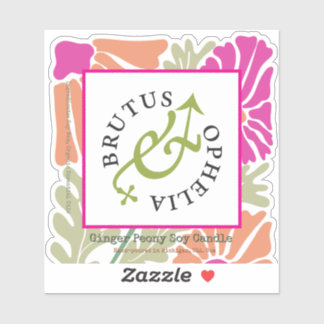 Adesivo Custom-Cut Vinyl Floral Product Label Watercolor